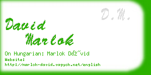 david marlok business card